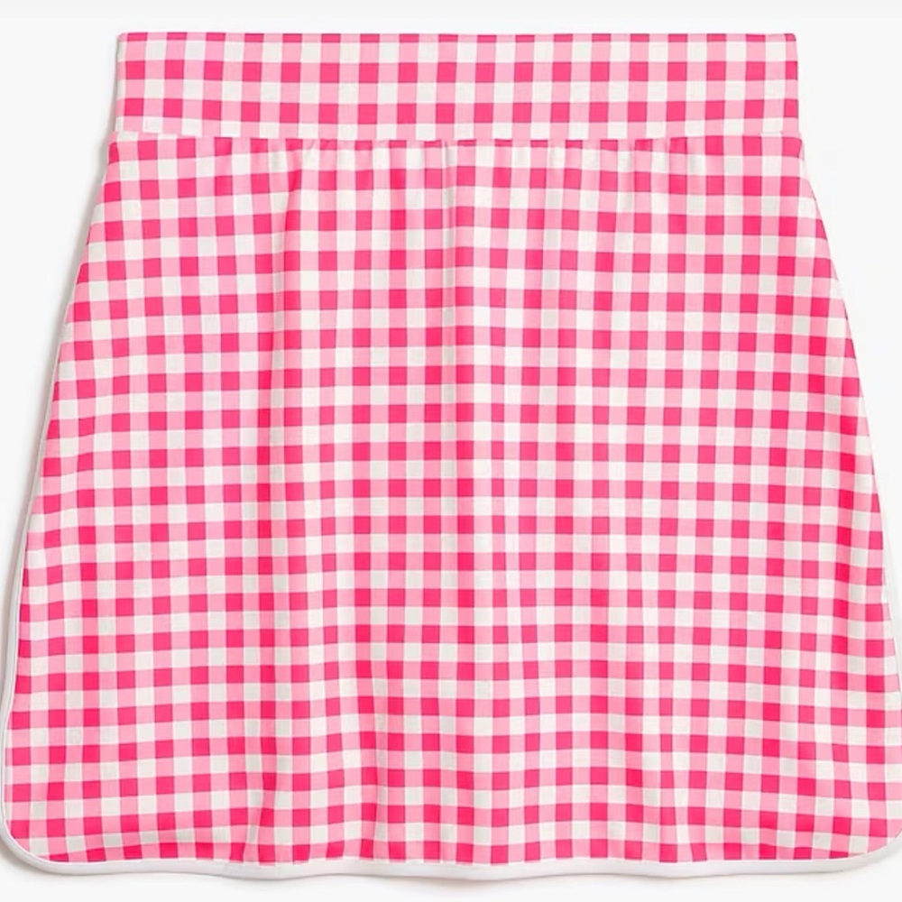 J. Crew Factory Vibrant Pink Checkered Mini Skirt